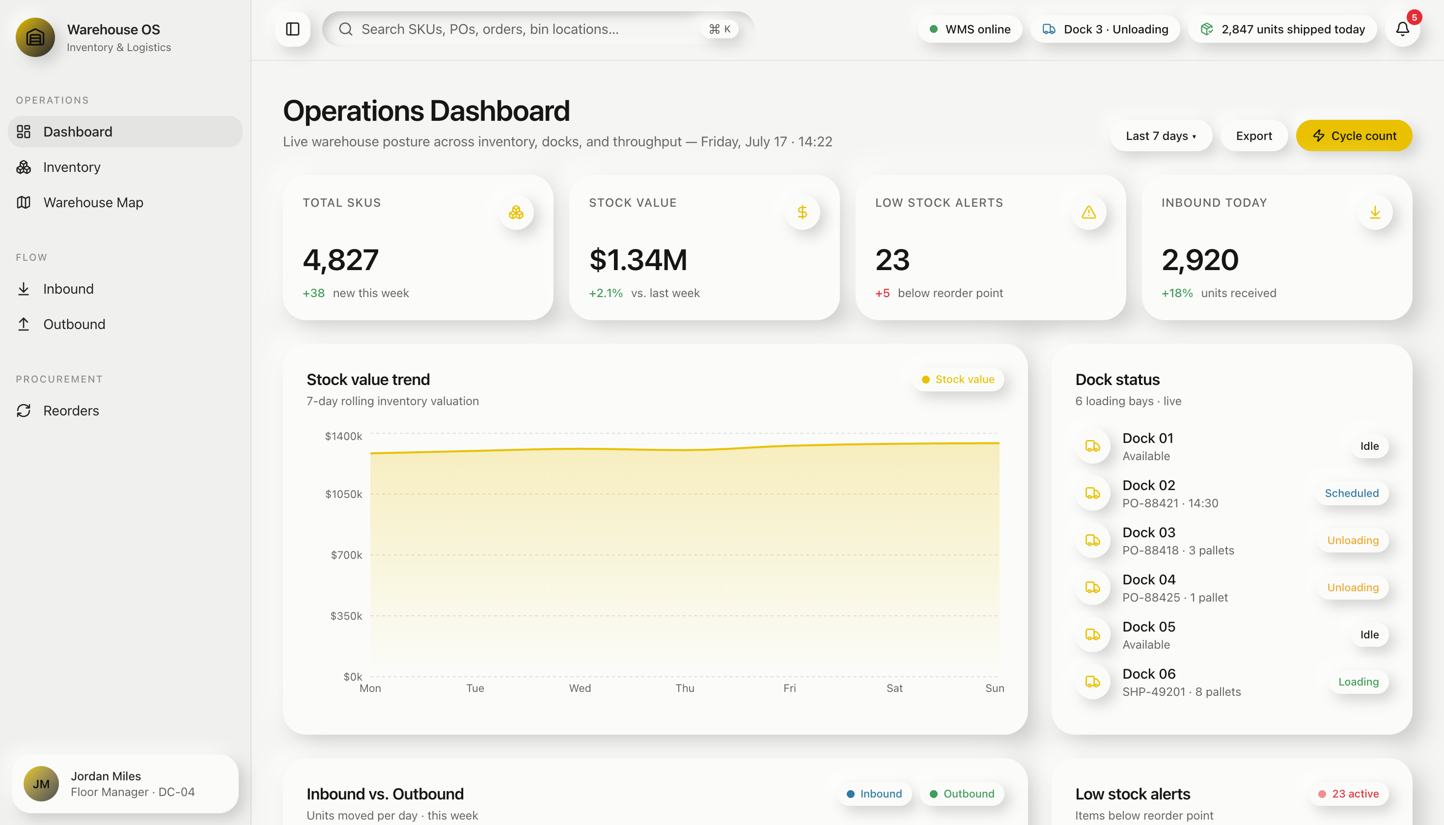 Inventory & Warehouse Management — UI screenshot