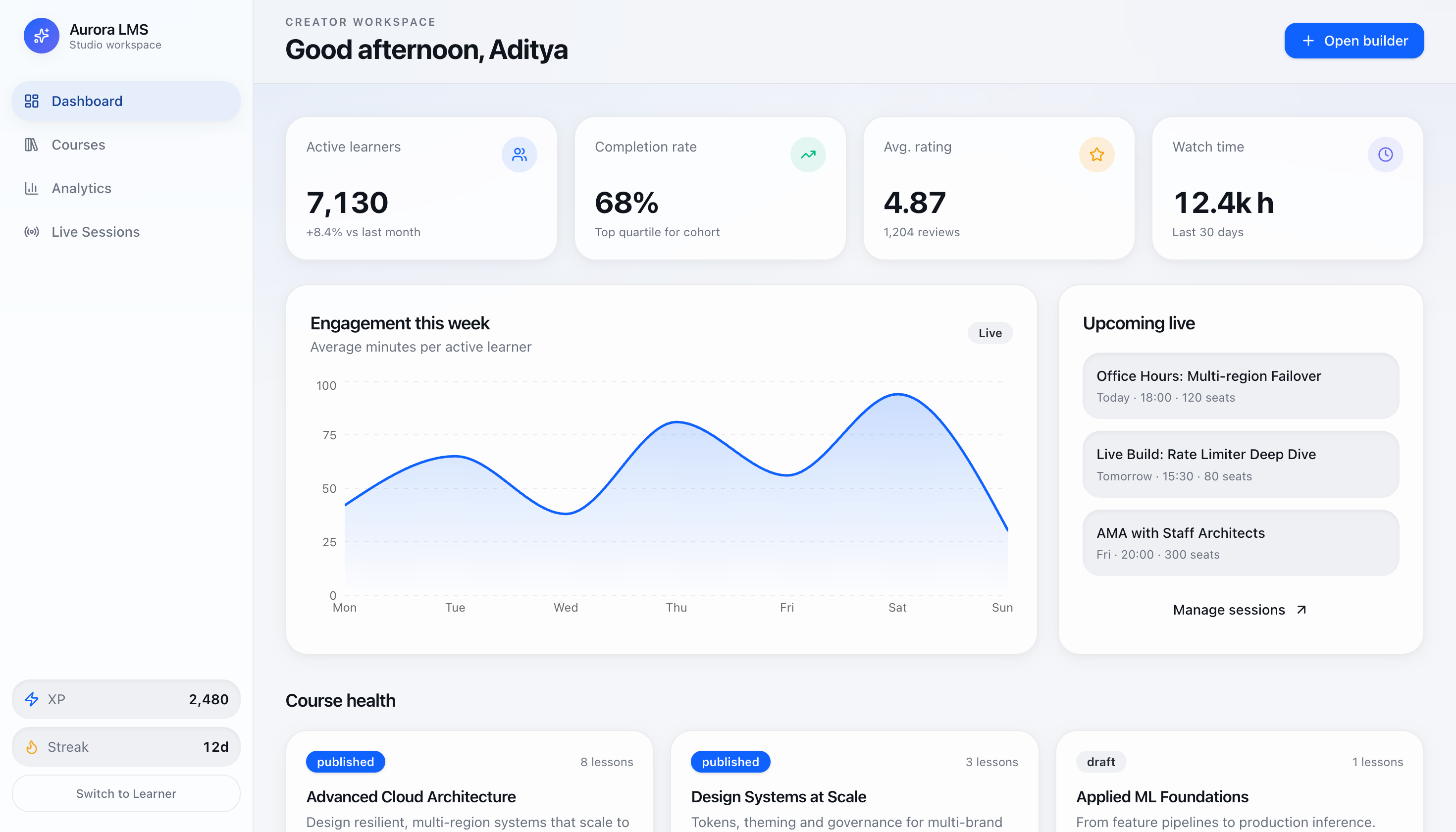 Learning Management Systems (LMS) — UI screenshot