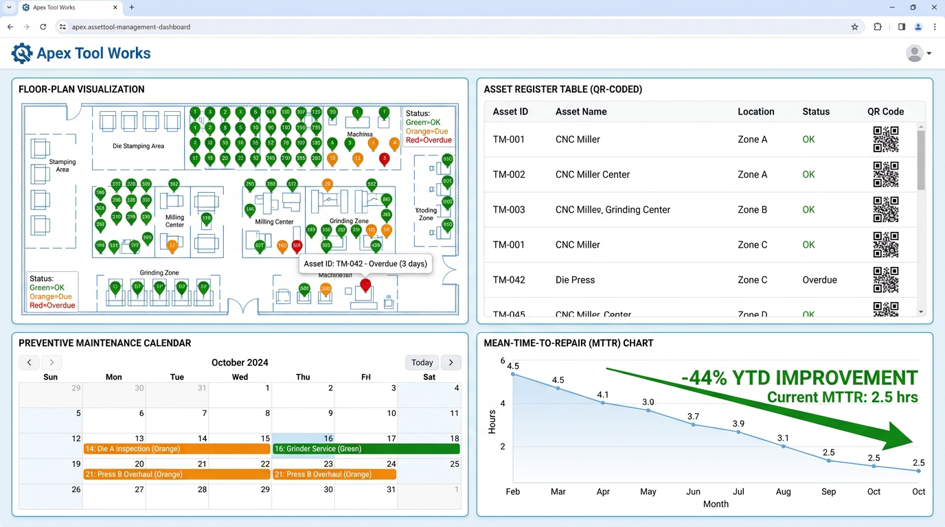 Apex Tool Works — Apex Tool Works saved $1.6M in downtime by moving from reactive firefighting to scheduled maintenance