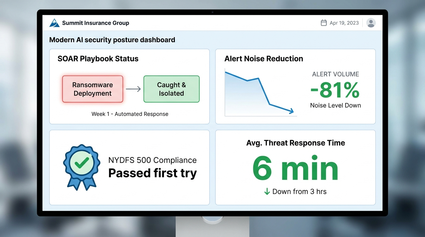 Summit Insurance Group — Summit Insurance Group blocked a $3.4M ransomware attack and passed NYDFS 500 on the first try with AI security posture management